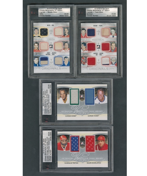 2012-13 ITG Ultimate Memorabilia 12th Edition Vintage Dual Jersey Silver 12-Card Set (#/24), Originals Decade Silver 6-Card Set (#/9) and Originals Team Silver 6-Card Set (#/9)