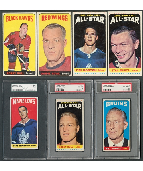 1964-65 Topps Hockey Tall Boys Complete 110-Card Set with 6 Graded Cards