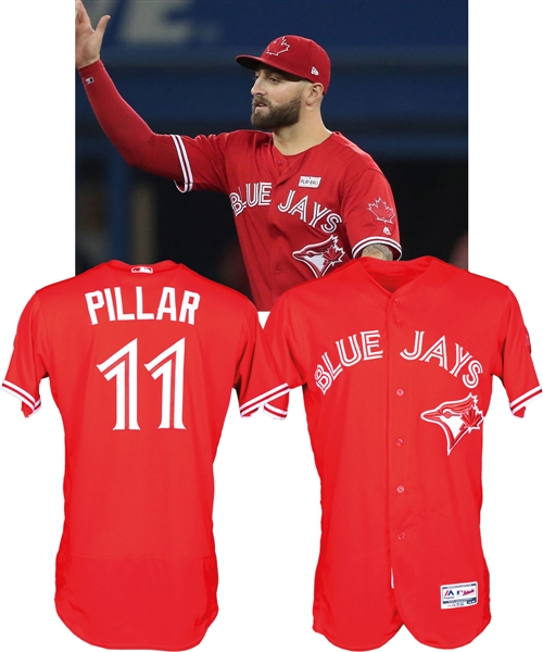 Kevin Pillar’s 2017 Toronto Blue Jays Game-Worn Red Alternate Jersey - MLB Authenticated! - Photo-Matched!