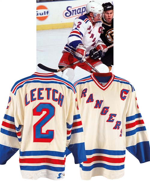 Brian Leetch’s 1998-99 New York Rangers Game-Worn Captain’s Jersey with LOAs - Originally from Chris Chelios’ Personal Collection
