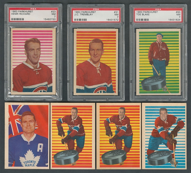 1963-64 Parkhurst Hockey Cards Starter Set (45/99) Including 5 PSA-Graded Cards