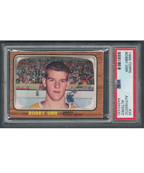 1966-67 Topps Hockey #35 HOFer Bobby Orr Rookie Card - Graded PSA Authentic Altered