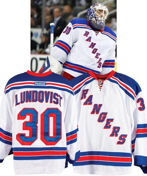 Henrik Lundqvists 2013-14 New York Rangers Game-Worn Jersey with LOA - Photo-Matched!