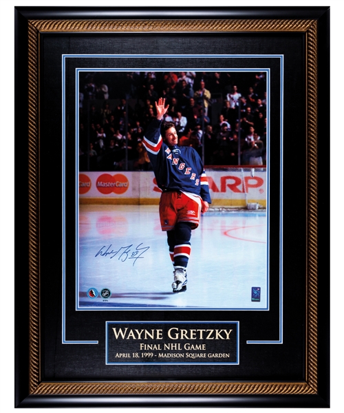 Wayne Gretzky Signed New York Rangers "Final NHL Game" Framed Photo from WGA