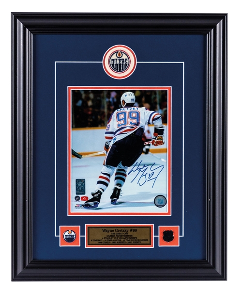 Wayne Gretzky Signed Edmonton Oilers Framed "99" Photo Display with WGA COA (17” x 21”) 