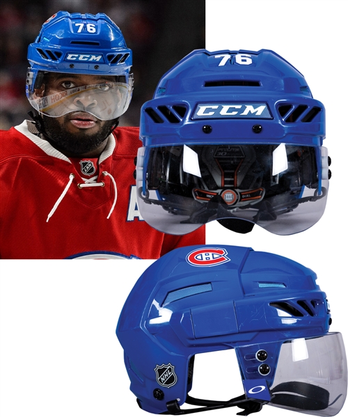 P.K. Subbans 2015-16 Montreal Canadiens CCM Game-Worn Helmet 