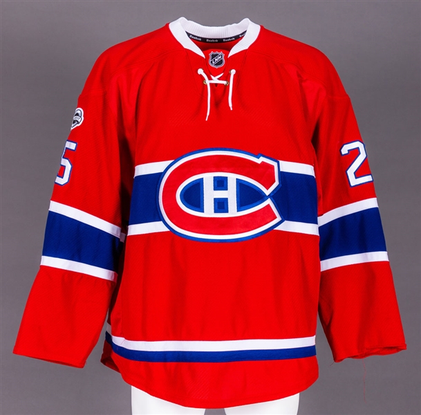 Jacob de la Rose’s 2016-17 Montreal Canadiens Game-Worn Jersey with Team LOA – NHL Centennial Patch!