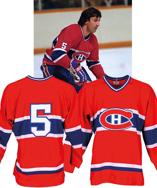 Guy Lapointes 1981-82 Montreal Canadiens Game-Worn Jersey with LOA - Numerous Team Repairs! - Photo-Matched!