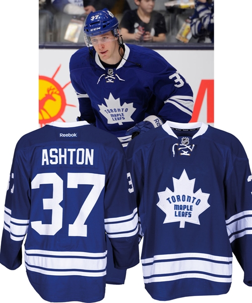 Carter Ashtons 2013-14 Toronto Maple Leafs Game-Worn Third Jersey with Team COA
