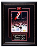 Sidney Crosby Team Canada 2010 Vancouver Olympics Framed Photo Collection of 2 Including Signed “Waving the Flag” Photo Display with Frameworth COA 
