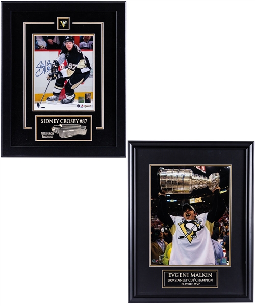 Sidney Crosby and Evgeni Malkin Signed Pittsburgh Penguins Framed Displays with Frameworth COAs