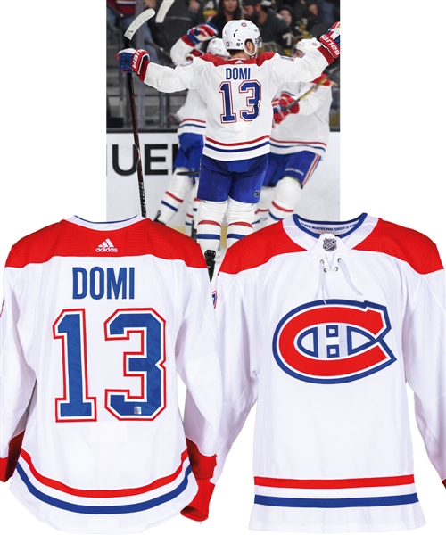 Max Domi’s 2018-19 Montreal Canadiens Game-Worn Jersey with Team LOA – Photo-Matched with Team Repairs!