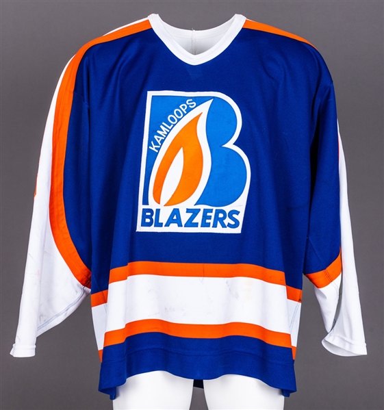 Nolan Baumgartners 1994-95 WHL Kamloops Blazers Game-Worn Jersey - Memorial Cup Championship Season! - Team Repairs!