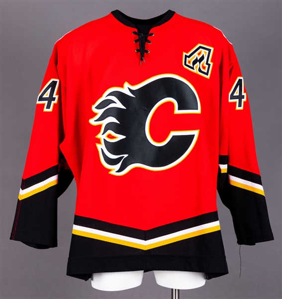 Rhett Warreners 2006-07 Calgary Flames Game-Worn Alternate Captains Jersey with Team LOA