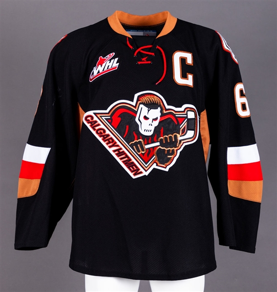 Colby Harmsworths 2015-16 WHL Calgary Hitmen Game-Worn Captains Jersey