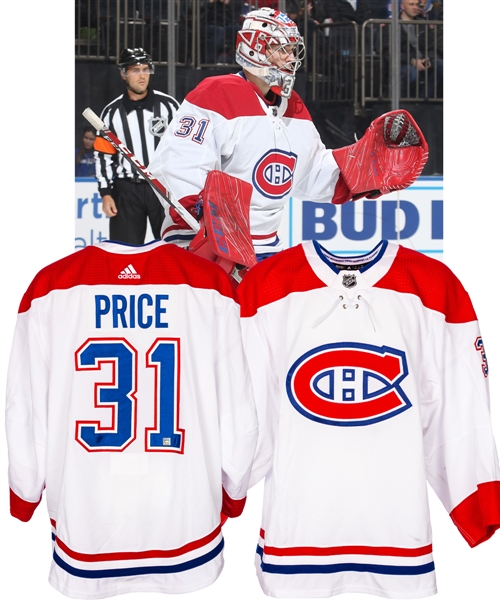 Carey Price’s 2018-19 Montreal Canadiens Game-Worn Jersey with Team LOA - Photo-Matched!