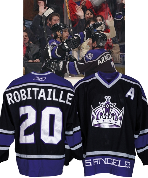 Luc Robitailles 2005-06 Los Angeles Kings "All-Time LA Kings Goal Leader" Game-Worn Alternate Captains Jersey from His Personal Collection with His Signed LOA 