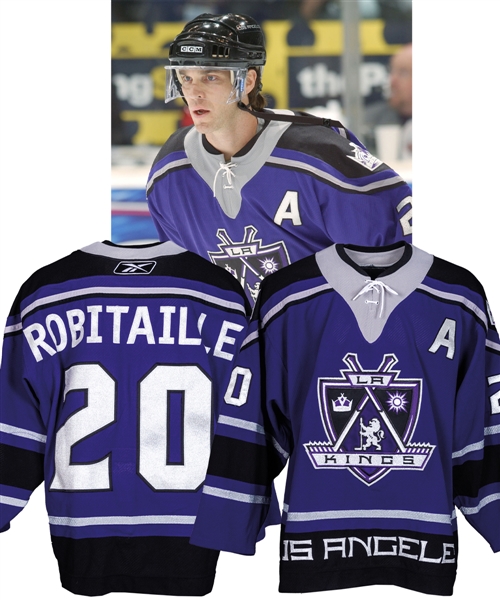 Luc Robitailles 2005-06 Los Angeles Kings Game-Worn Alternate Captains Third Jersey from His Personal Collection with His Signed LOA 