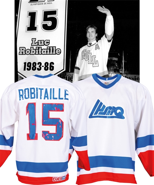 Luc Robitailles Mid-1980s QMJHL All-Star Game Game-Worn Jersey from His Personal Collection with His Signed LOA