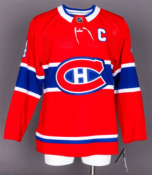 Jean Beliveau Montreal Canadiens Signed Adidas Pro Model Jersey with LOA