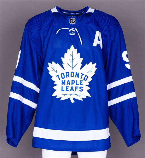 John Tavares’ 2018-19 Toronto Maple Leafs Game-Worn Alternate Captain’s Jersey with Team COA - Photo-Matched!