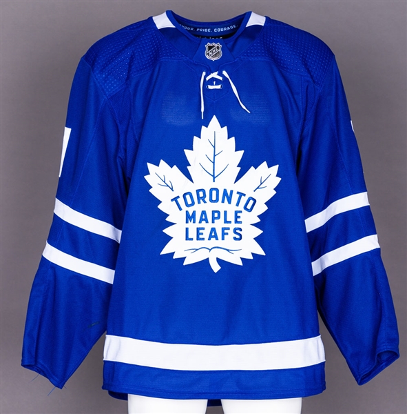 Zach Hyman’s 2018-19 Toronto Maple Leafs Game-Worn Jersey with Team COA - Photo-Matched!
