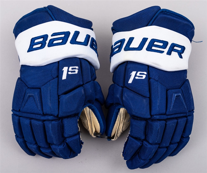 Jake Muzzin’s 2019-20 Toronto Maple Leafs Bauer Game-Used Gloves with Team LOA
