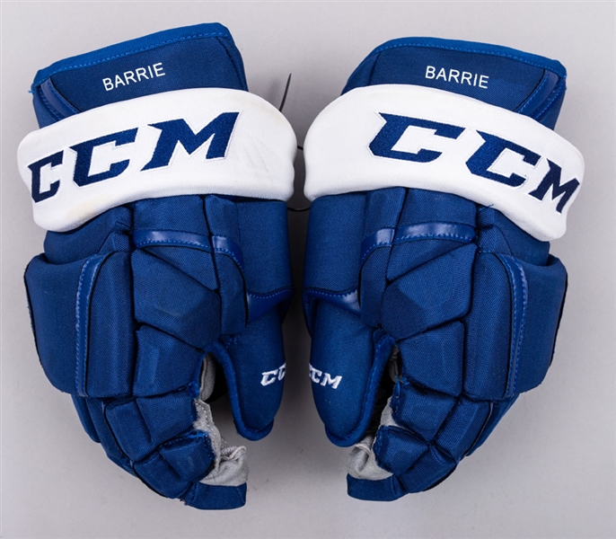 Tyson Barrie’s 2019-20 Toronto Maple Leafs CCM Game-Used Gloves with Team LOA