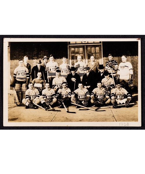 Rare New York Americans 1925-26 Inaugural NHL Season Real Photo Postcard
