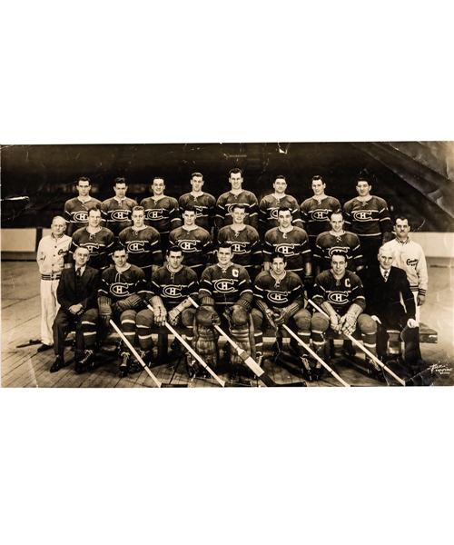 Rare Montreal Canadiens 1947-48 Rice Studios Team Photo (10” x 19”) 
