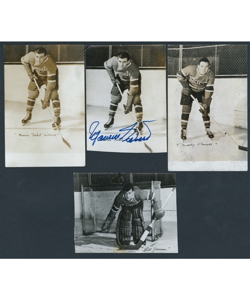 Montreal Canadiens Late-1940s Real Photo Postcard Collection of 6 Including Richard (2) Durnan, O’Connor, Reay and Chamberlain 