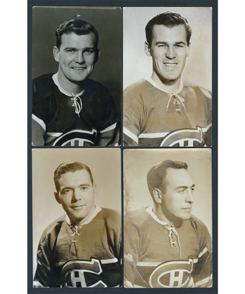 Montreal Canadiens Circa 1946-47 Real Photo Postcard Collection of 10 including HOFers Durnan, Blake, O’Connor and Bouchard 