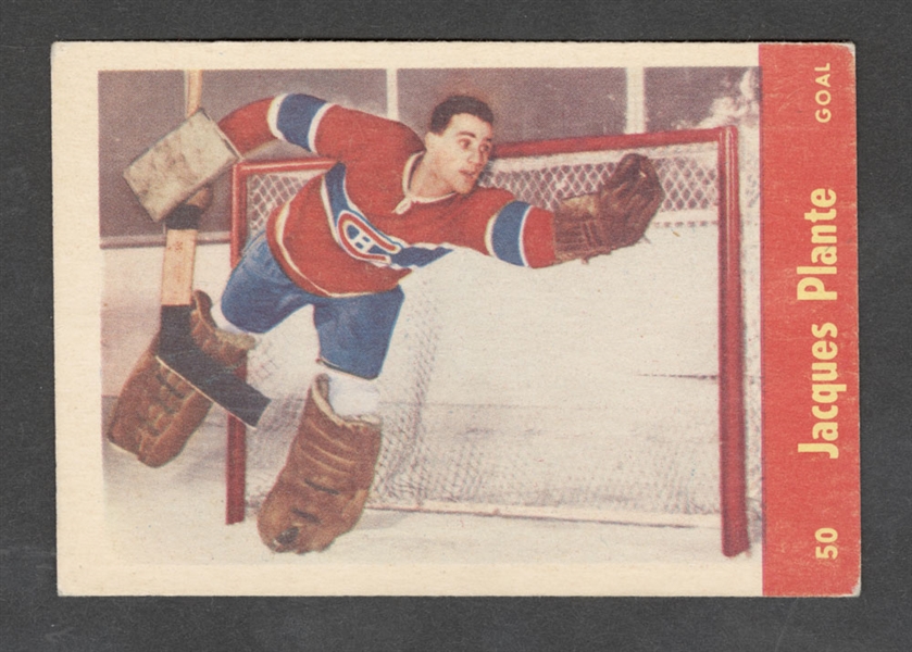 1955-56 Parkhurst Hockey #50 HOFer Jacques Plante Rookie Card 