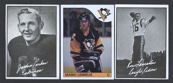 1985-86 O-Pee-Chee Hockey Near Complete Set (263/264) with Topps #9 Mario Lemieux RC, 1961 Topps CFL Near Complete Set (128/132) and 1952 Bowman Baseball Cards (9)
