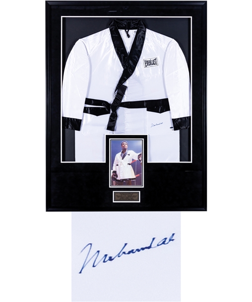 Muhammad Ali Signed Everlast Boxing Robe Framed Display (41" x 53") with Steiner and Online Authentics COAs 