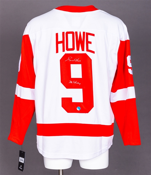 Gordie Howe Signed Detroit Red Wings Jersey with COA - "Mr Hockey" Annotation