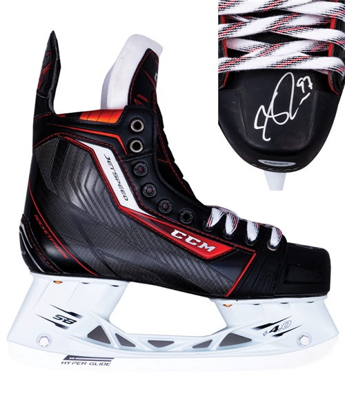 Connor McDavid Edmonton Oilers Signed CCM JetSpeed Hockey Skate - UDA Authenticated