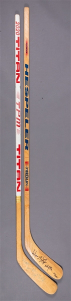 Wayne Gretzky Vintage-Signed Titan Hockey Stick and Signed Limited-Edition Hespeler 5500 Hockey Stick #61/399