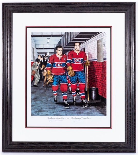 Maurice Richard and Jean Beliveau Signed "Tradition of Excellence" Daniel Parry Limited-Edition Framed Lithograph #148/999 with COA (31" x 34") 