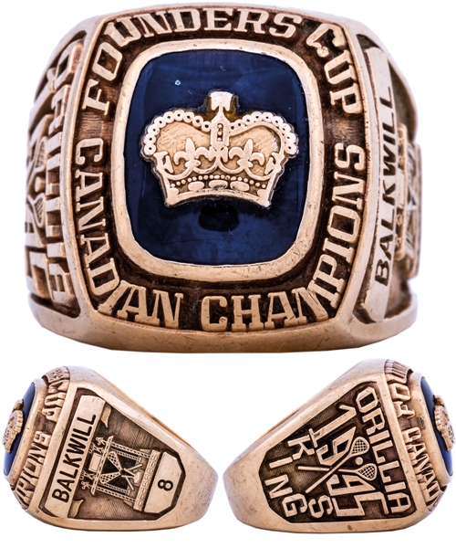Scott Balkwills 1995 Orillia Kings Canadian Lacrosse Association Founders Cup Championship 10K Gold Ring
