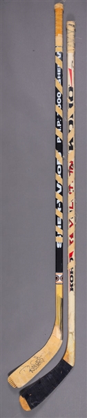 Daniel Alfredssons C.1995-96 Koho Revolution Game-Used Rookie Stick and Mid-to-Late-1990s Signed Sher-Wood Game-Used Stick