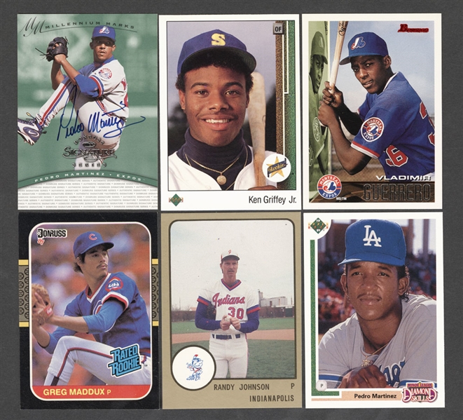 Modern Baseball Card Collection Including 1989 Upper Deck #1 Ken Griffey Jr. RC, 1995 Bowman #90 Vladimir Guerrero RC, 1997 Donruss Signature Series Pedro Martinez and Numerous Expos Star Cards