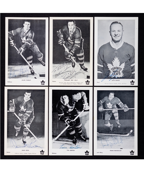 Toronto Maple Leafs 1961-62 Stanley Cup Champions Signed Postcard Collection of 11 with 7 HOFers Including Tim Horton 