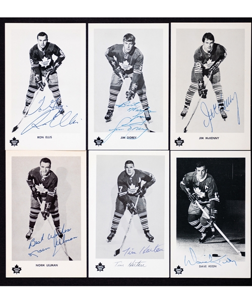 Toronto Maple Leafs Late-1960s Signed Postcard Collection of 11 including Deceased HOFer Tim Horton 