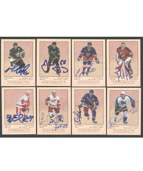 Parkhurst Retro Hockey (Minis) Complete 200-Card Base Set (Plus Some RCs) Featuring 80 Signed Cards (Many with COAs) Including HOFers (17) Lemieux, Jagr, Lindros, Modano, Bure and Others