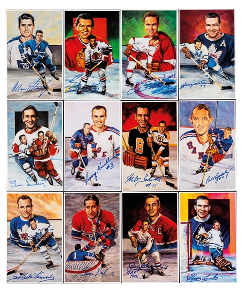 1992-96 Doug West "Legends of Hockey" Postcard Collection of 71 Including 48 Signed with 15 Deceased HOFers