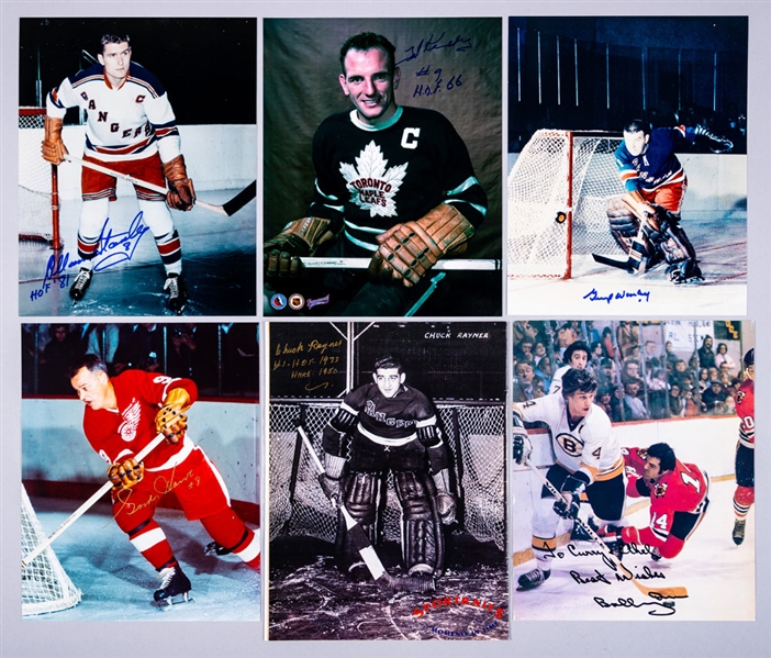 "Original Six" Hockey Teams Signed Photo and Picture Collection of 53 Including Numerous HOFers and Deceased HOFers