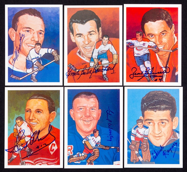 1983 and 1987 Hockey Hall of Fame Signed Card Collection of 53 Including 34 Deceased HOFers Signatures