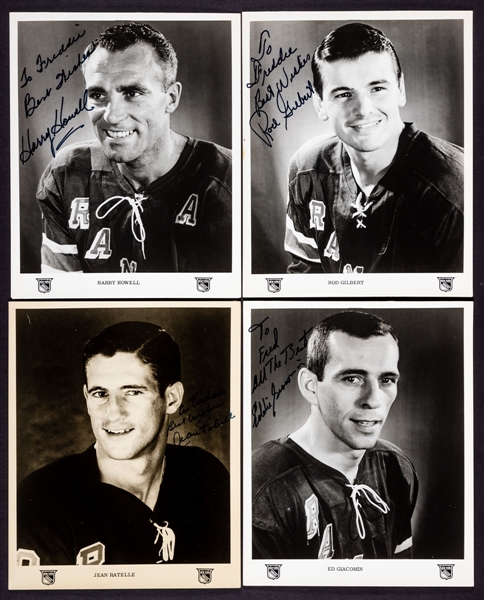 New York Rangers 1966-67 Signed Player Photo Collection of 16 Including Geoffrion, Gilbert, Ratelle, Giacomin, Howell, Hadfield and Nevin