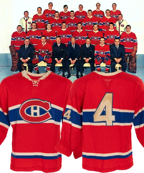 Montreal Canadiens / Montreal Junior Canadiens Mid-to-Late-1960s Worn #4 Jersey - Nice Game Wear with Team Repairs!